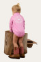 Ringers Western Babies Howdy Tot L/S Workshirt Romper - Pink/White