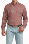 Cinch Mens Geometric L/S Western Shirt - Red