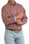Cinch Mens Geometric L/S Western Shirt - Red