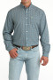 Cinch Mens Arenaflex Geometric Print L/S Western Shirt  - Blue