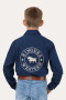 Ringers Western Boys Freehand  Full Button L/S Work Shirt - Navy