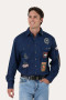 Ringers Western Mens Hung Up Mens Full Button  Work Shirt - Navy