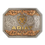 Ariat Rectangle Raised Ariat Logo Buckle Aged Silver/Aged Gold