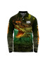 Mad Keen Men's  Top  End Croc Polo LS - Black/ Green