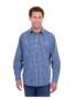 Hard Slog Mens Wyatt 1/2 Plkt LS Shirt - Blue