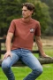 Pure Western Mens Joey SS Tee - Rust