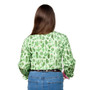 Just Country Girls Harper Half Button L/Sleeve Shirt- Lime/Rose Cactus