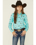 Roper Girl's Cowboy Cactus Print Western Shirt