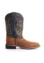 Pure Western Boys Cole Boot- Oil Distressed Rust/Navy