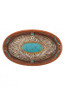 Pure Western Baroque Silver and Turquoise Tray