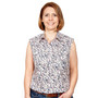 ON SALE Just Country Women's Lilly Half Button Sleeveless Work Shirt- Pink Leaves