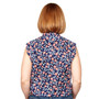 Just Country Womens Lilly Half Button Sleeveless Work Shirt -Navy