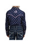 ON SALE Pure Western Girls Lorrinda Western L/S Shirt - Navy/Pink