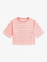 ON SALE Roxy Girls Happiness Begins Tee - Salmon Rose Beachin Stripes
