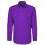 Pilbara Mens Closed Front L/S Workshirt - Purple