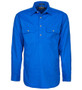 Pilbara Mens Closed Front L/S Workshirt - Cobalt Blue