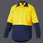 King Gee Workcool Shirt LS - Yellow/Navy