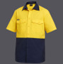 King Gee Workcool 2 Shirt SS - Yellow/Navy