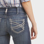 Ariat Womens R.E.A.L. Mid Rise Boot Cut Stretch Jeans Marine