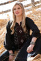 ON SALE Cinch Women's Arrow Peasant Blouse-Black