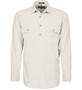 Mens Pilbara Closed Front L/S Workshirt - Stone