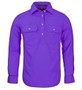 Women's Pilbara Closed Front L/S Shirt  Purple