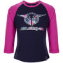 ON SALE Girl's Bullzye Wildflower L/S Tee Dark Navy/Rose
