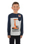 ON SALE Boy's Thomas Cook High In The Sky Henley L/S Tee Navy/White Marle