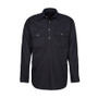 Mens Pilbara Closed Front L/S Workshirt - Black