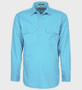 Mens Pilbara Closed Front L/S Workshirt - Cornflower