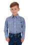 ON SALE Pure Western Boys Oliver L/S Shirt (P3S3100751) Blue/Red