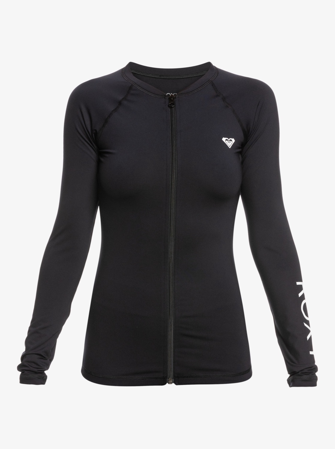 Roxy Women's New Essentials Long Sleeve Zip-Up Rash Vest - Anthracite ...