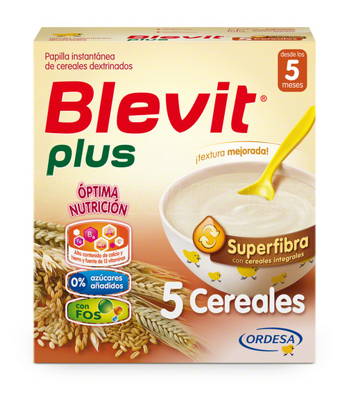 Blevit plus superfibra 5 cereales. envase 600 g.