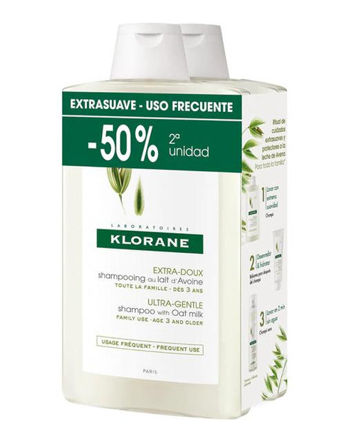 Duplo champú a la leche de avena klorane