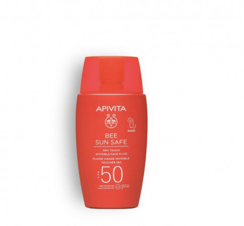 Apivita solar fluido facial toque seco SPF 50 Línea rosa
