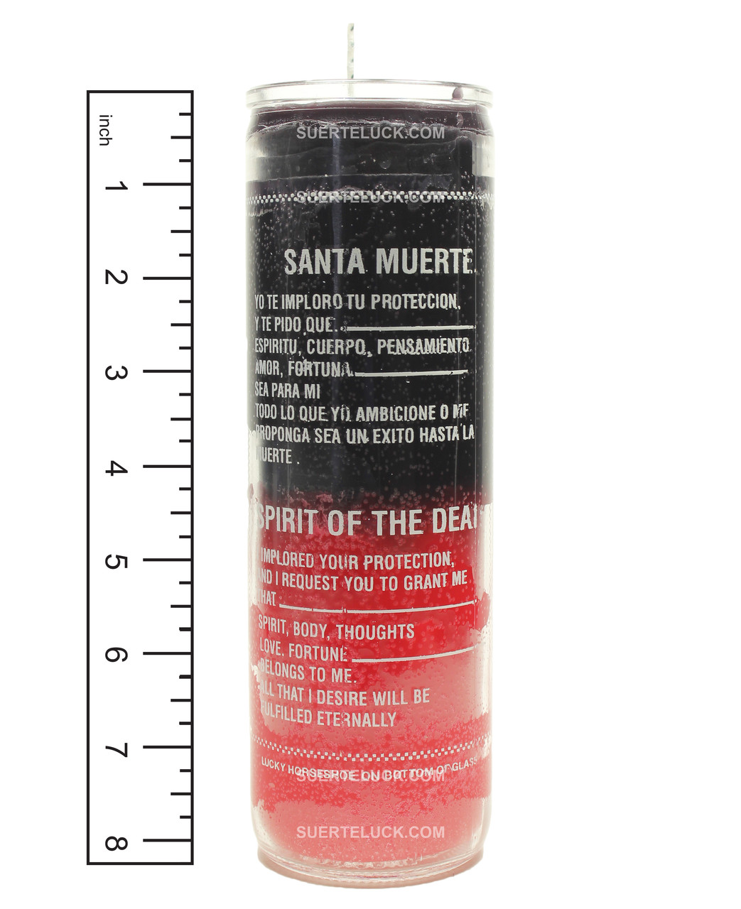 Santa Muerte Candle Red And Black - Vela Espiritual - SUERTE&middot;LUCK
