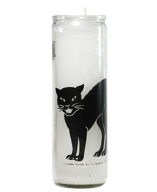 Black Cat 
White Wax Candle