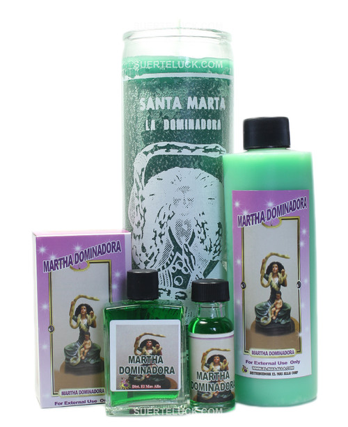 Santa Martha Dominadora Spiritual Ritual
Soap
Candle
Body wash
Oil
Perfume