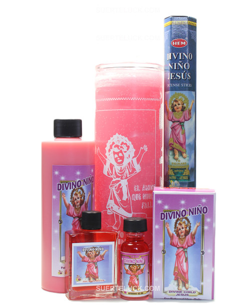 Divino Niño spiritual ritual
Body wash
Candle
Incense
Soap
Oil
Perfume