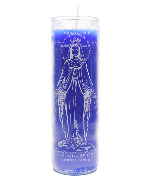 La Milagrosa spiritual candle
blue 
