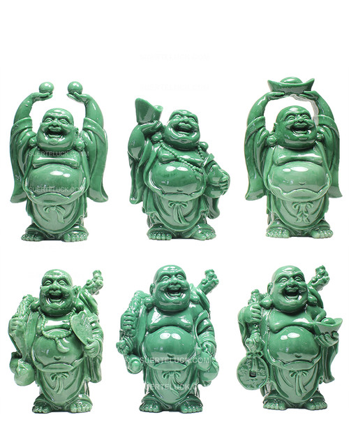 Set of Jade Buddha statues 6 pieces