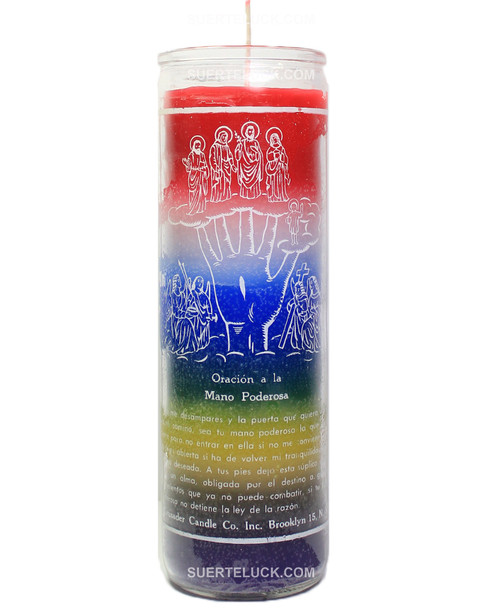 The Most Powerful Hand Candle. 
7 Colors, red, white, blue, pink, green, yellow, purple 
Prayer candle 
Votive candle 
