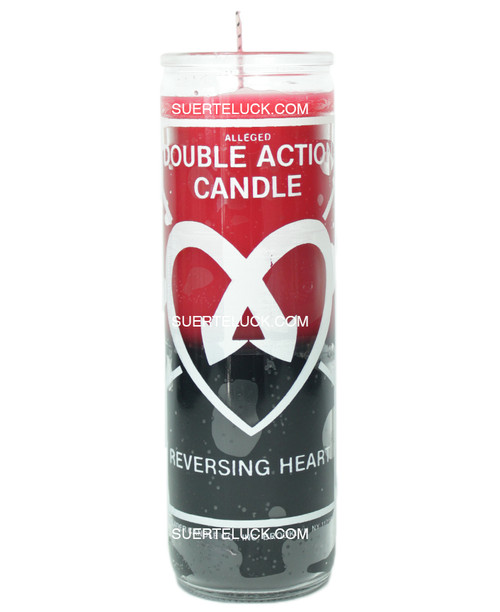 Double Action Reversing Hearts Candle 
Red and Black 
Crusader Candle 