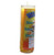 Powerful spiritual scented candle Ekeko by Mas Alla. This image shows the side of the candle with English wording. The yellow candle is in a glass jar with a yellow and orange label that reads money success and blessing. 