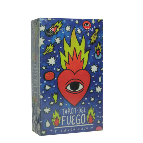Tarot del Fuego card artwork featuring fiery symbols
