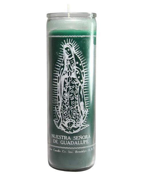 Lady Of Guadalupe Prayer Candle Vela Virgen De Guadalupe Green
