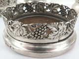 QUALITY / DECORATIVE / ANTIQUE SILVERPLATE SET 6 WINE GLASS COASTERS