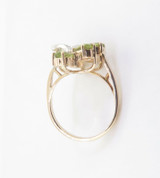 Peridot & Diamond Set 14K Gold Flower Cluster Ring Size L1/2 Val $3125