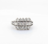 1.00 cttw Diamond Set 14K White Gold Ladies Ring Size L Val $3525