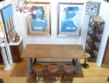 SALE!! INDUSTRIAL CAST IRON BASE & SOLID TIMBER TOP TABLE / DESK - 230CM X 96CM X 76CM RRP $2500